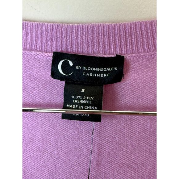 C by Bloomingdale's Women's Rose Quartz Cashmere V Neck Cardigan Size Small - Picture 2 of 6